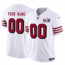 mens & kids Football San Francisco 49ers Uniform #00 Custom Jersey White 2024 Super Bowl LVIII Shirt