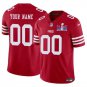 men's & kids Football San Francisco 49ers Uniform #00 Custom Jerseys Red 2024 Super Bowl LVIII Shirt