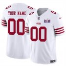 mens & kids Football San Francisco 49ers Uniform #00 Custom Jersey White 2024 Super Bowl LVIII Shirt