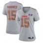 women's Activewear Football Uniform #15 Patrick Mahomes Jerseys Gray 2024 Super Bowl LVIII Shirt