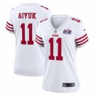 women's Activewear Football Uniform #11 Brandon Aiyuk Jerseys White 2024 Super Bowl LVIII lady Shirt