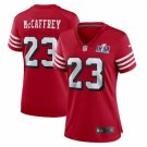women's Activewear Football Uniform #23 Christian McCaffrey Jerseys Red 2024 Super Bowl LVIII Shirt