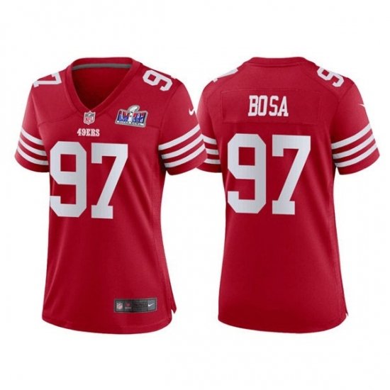 women's Activewear Football Uniform #97 Nick Bosa Jerseys Red 2024 Super Bowl LVIII lady Shirt