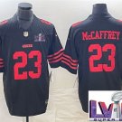 men's & kids Football Uniform #23 Christian McCaffrey Jerseys Black 2024 Super Bowl LVIII Shirt