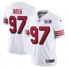 men's & kids Activewear Football Uniform #97 Nick Bosa Jerseys White 2024 Super Bowl LVIII Shirt