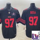 men's & kids Activewear Football Uniform #97 Nick Bosa Jerseys Black 2024 Super Bowl LVIII Shirt