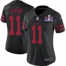 women's Activewear Football Uniform #11 Brandon Aiyuk Jerseys Black 2024 Super Bowl LVIII lady Shirt