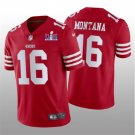 men's & kids Activewear Football Uniform #16 Joe Montana Jerseys Red 2024 Super Bowl LVIII Shirt
