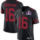 men's & kids Activewear Football Uniform #16 Joe Montana Jerseys Black 2024 Super Bowl LVIII Shirt