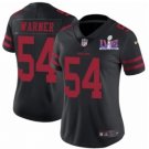 women's Activewear Football Uniform #54 Fred Warner Jersey Black 2024 Super Bowl LVIII lady Shirt
