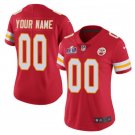 women's Football Kansas City Chiefs Uniform #00 Custom Jerseys Red 2024 Super Bowl LVIII Shirt