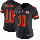 women's Football Kansas City Chiefs Uniform #00 Custom Jerseys Black 2024 Super Bowl LVIII Shirt