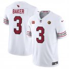 men's & kids Football Uniform #3 Budda Baker Jerseys White F.U.S.E. C & John Madden Patch Shirt