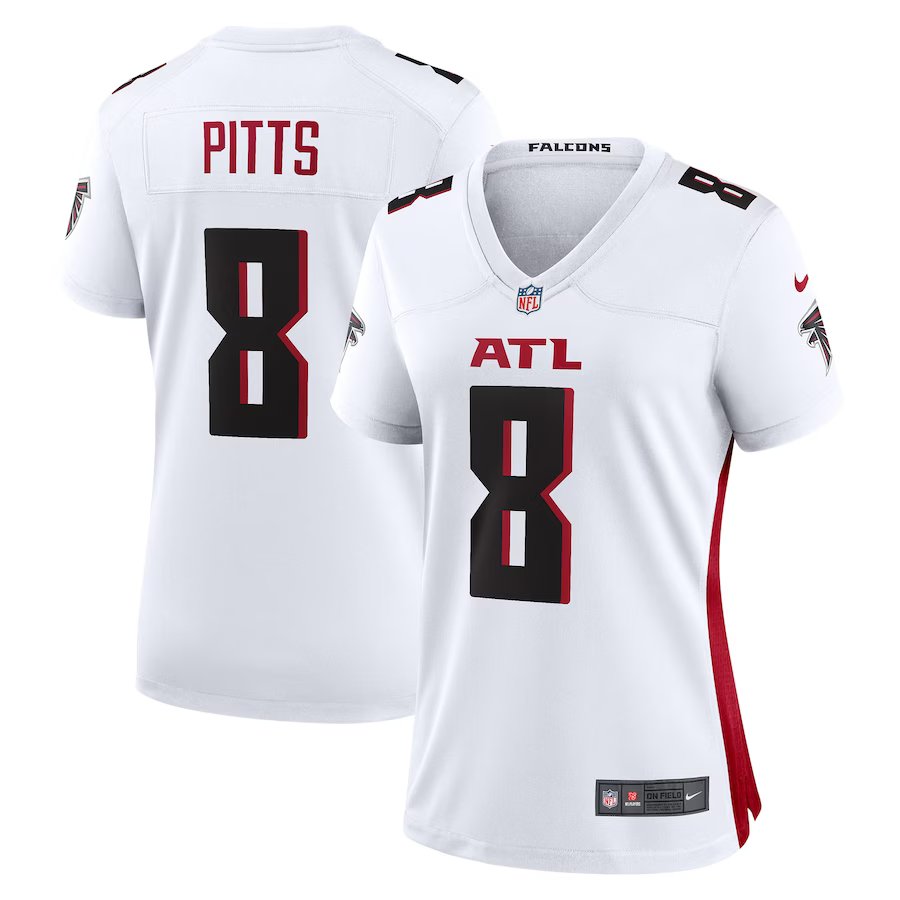 women's Activewear Football Uniform #8 Kyle Pitts Jerseys 2024 White F.U.S.E. Limited Lady Shirt