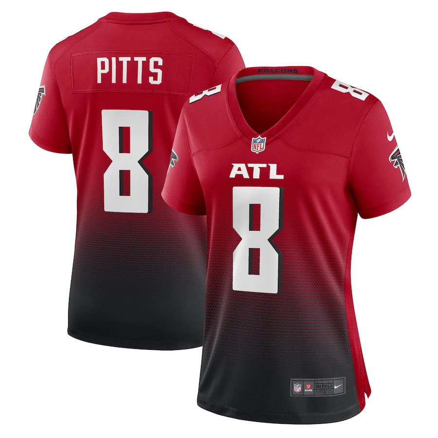 women's Activewear Football Uniform #8 Kyle Pitts Jerseys 2024 Red F.U.S.E. Limited Lady Shirt