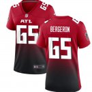 women's Activewear Football Uniform #65 Matthew Bergeron Jerseys Red Player Game Limited Shirt