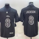 men's Activewear Football Uniform #8 Lamar Jackson Jerseys Black RFLCTV Limited Shirt