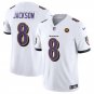 men's & kids Football Uniform #8 Lamar Jackson Jerseys White F.U.S.E. John Madden Patch Shirt