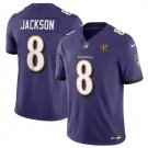 men's & kids Football Uniform #8 Lamar Jackson Jerseys Purple F.U.S.E. John Madden Patch Shirt