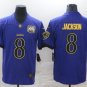 men's Activewear Football Uniform #8 Lamar Jackson Jerseys Purple Golden 25th Season Limited Shirt