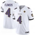 men's & kids Football Uniform #4 Zay Flowers Jerseys 2024 White F.U.S.E. John Madden Patch Shirt