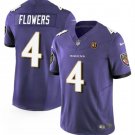 men's & kids Football Uniform #4 Zay Flowers Jerseys 2024 Purple F.U.S.E. John Madden Patch Shirt