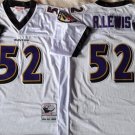 men's & youth Activewear Football Uniform #52 Ray Lewis Jerseys Vintage 2000 Throwback White Shirt