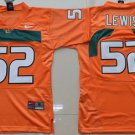 men's & youth Football Uniform #52 Ray Lewis Jerseys Orange Miami Hurricanes College Shirt