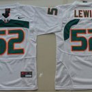 men's & youth Activewear Football Uniform #52 Ray Lewis Jerseys White Miami Hurricanes College Shirt