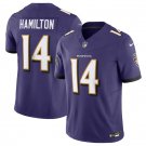 men's & kids Activewear Football Uniform #14 Kyle Hamilton Jerseys Purple Player Game Limited Shirt