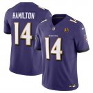 men's & kids Football Uniform #14 Kyle Hamilton Jerseys 2024 Purple F.U.S.E. John Madden Patch Shirt