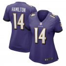 women's Activewear Football Uniform #14 Kyle Hamilton Jerseys Purple Player Game Limited Shirt