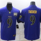 men's Activewear Football Uniform #9 Justin Tucker Jerseys Purple Golden 25th Season Limited Shirt