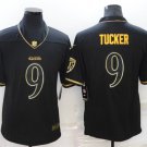 men's Activewear Football Uniform #9 Justin Tucker Jerseys Black Golded Edition Limited Shirt