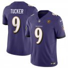 men's & kids Football Uniform #9 Justin Tucker Jerseys 2024 Purple F.U.S.E. John Madden Patch Shirt