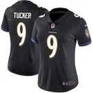 women's Activewear Football Uniform #9 Justin Tucker Jerseys Black Player Game Limited Lady Shirt
