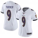 women's Activewear Football Uniform #9 Justin Tucker Jerseys White Player Game Limited Lady Shirt