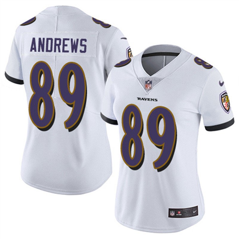 women's Activewear Football Uniform #89 Mark Andrews Jerseys White Player Game Limited Lady Shirt