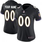 women's Football Baltimore Ravens Uniform #00 Custom name number Jerseys Black Limited Lady Shirt