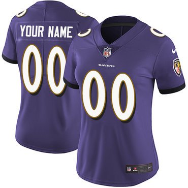 women's Football Baltimore Ravens Uniform #00 Custom name number Jerseys Purple Limited Lady Shirt