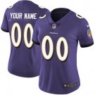 women's Football Baltimore Ravens Uniform #00 Custom name number Jerseys Purple Limited Lady Shirt