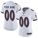 women's Football Baltimore Ravens Uniform #00 Custom name number Jerseys White Limited Lady Shirt