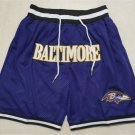 men's Baltimore Ravens Purple Just Don Pocket Zipper Football Shorts