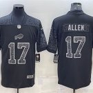 men's Activewear Football Uniform #17 Josh Allen Jerseys Black RFLCTV Limited Shirt