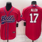 men's Activewear Football Uniform #17 Josh Allen Jerseys Red Baseball CoolBase Shirt