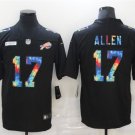 men's Activewear Football Uniform #17 Josh Allen Jerseys Black Rainbow Limited Shirt