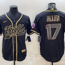men's Activewear Football Uniform #17 Josh Allen Jerseys Black Golded Baseball CoolBase Shirt