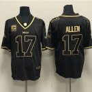 men's Activewear Football Uniform #17 Josh Allen Jerseys Black Golded Edition C Patch Limited Shirt