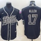 men's Activewear Football Uniform #17 Josh Allen Jerseys Black RFLCTV Baseball CoolBase Shirt