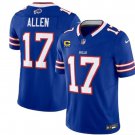 men's & kids Activewear Football Uniform #17 Josh Allen Jerseys Royal F.U.S.E. C Patch Limited Shirt